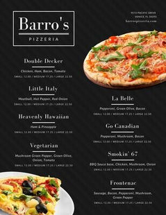 Menu Design Service